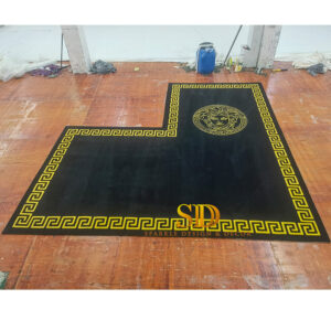 versace rug black and gold