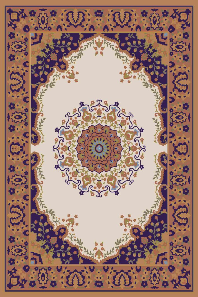 brown traditional rug