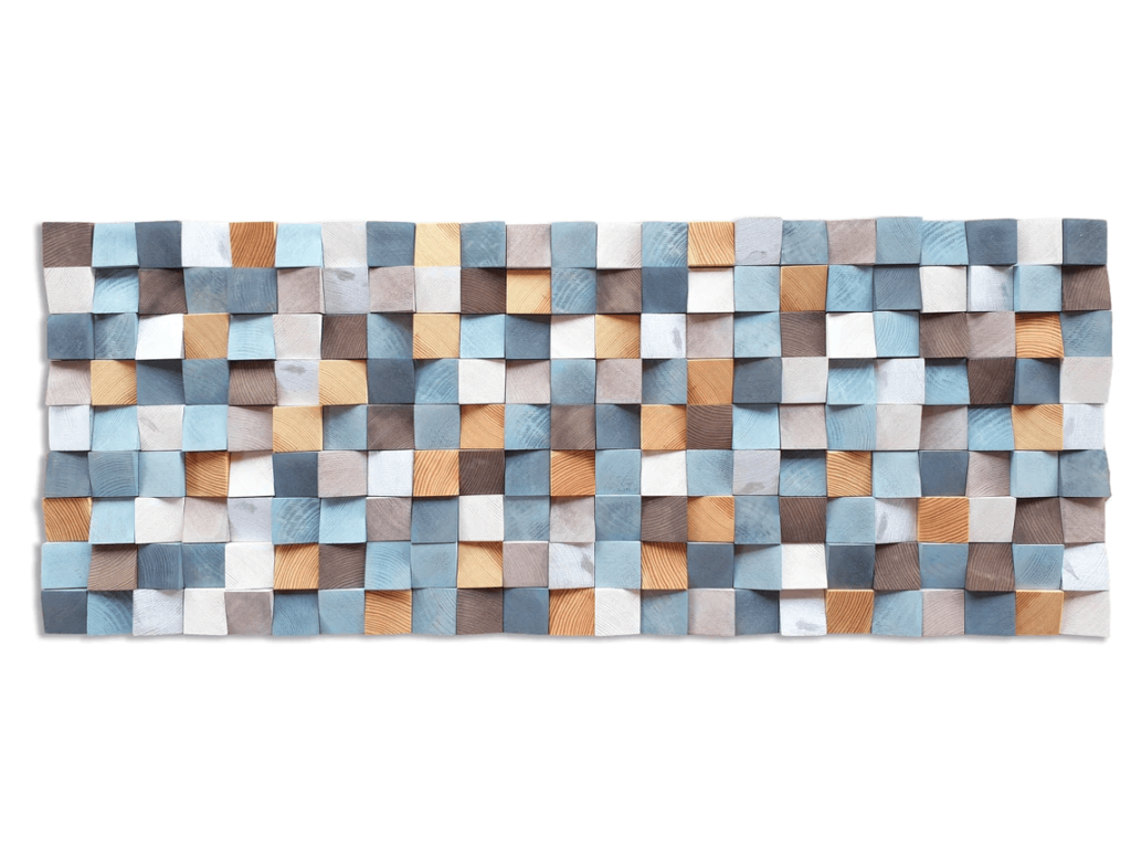 3D wood mosaic wall art painting 