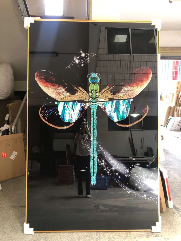Modern home customized butterfly glass painting art