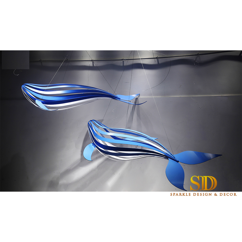 Large size metal dolphine hotel artwork 