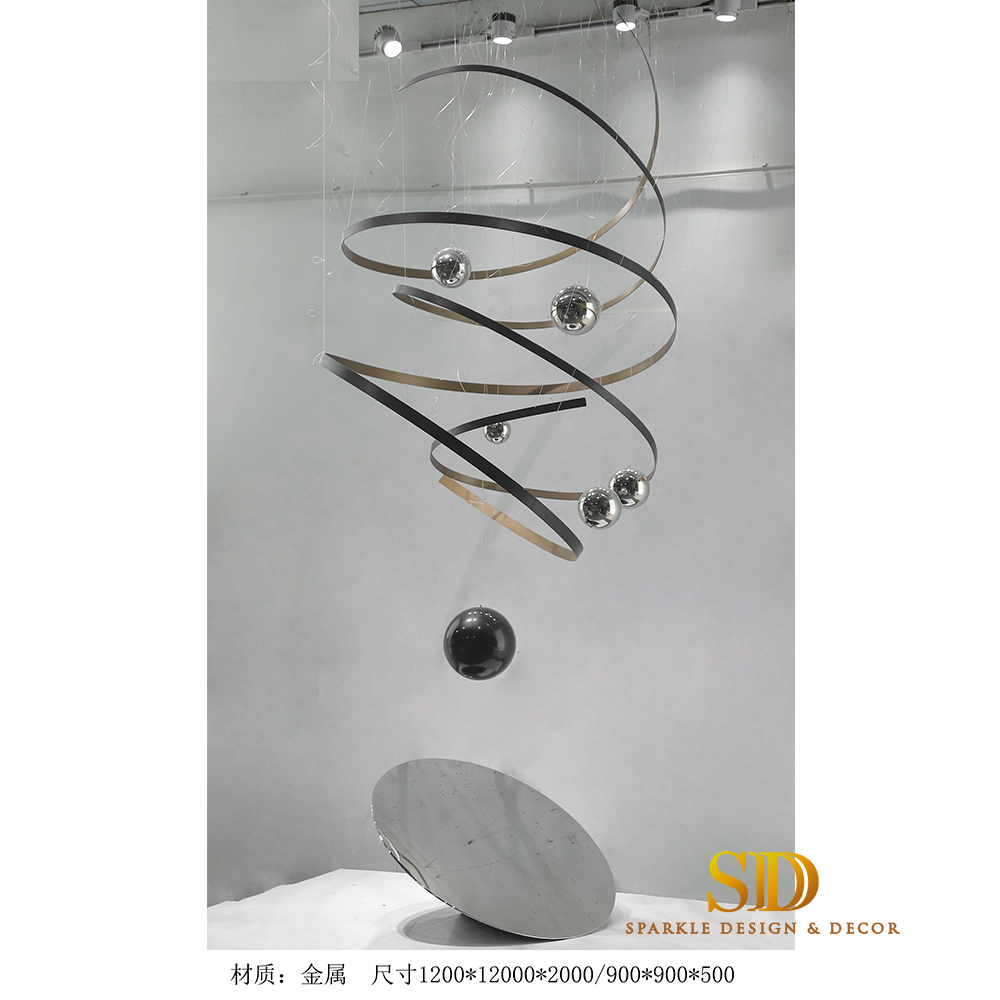 Metal hanging ornaments hotel artwork