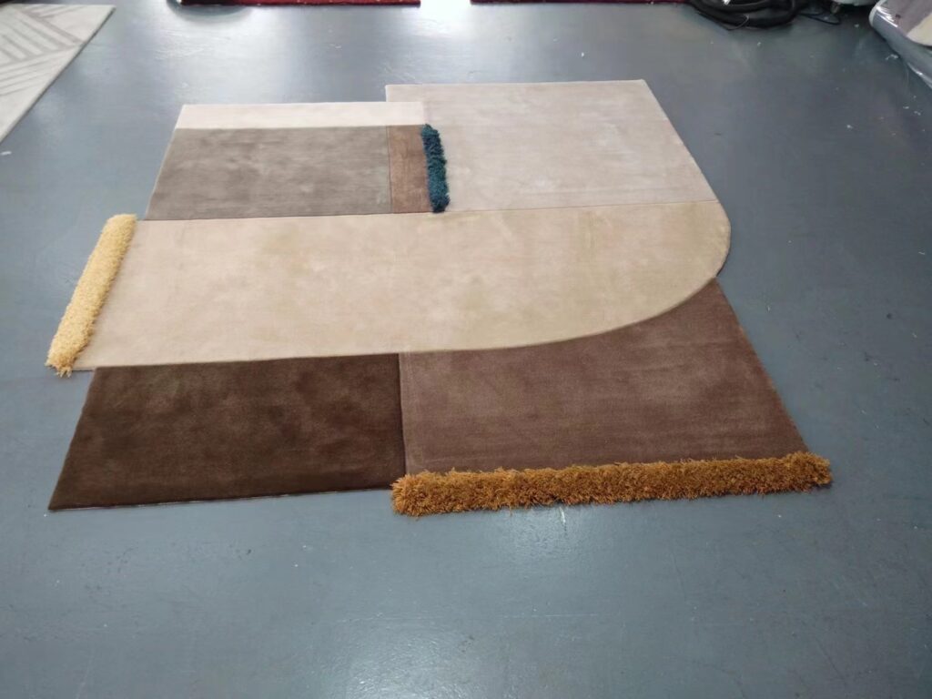 Hand tufted irregular wool rugs 