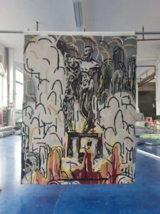 Hand tufted custom wall tapestry