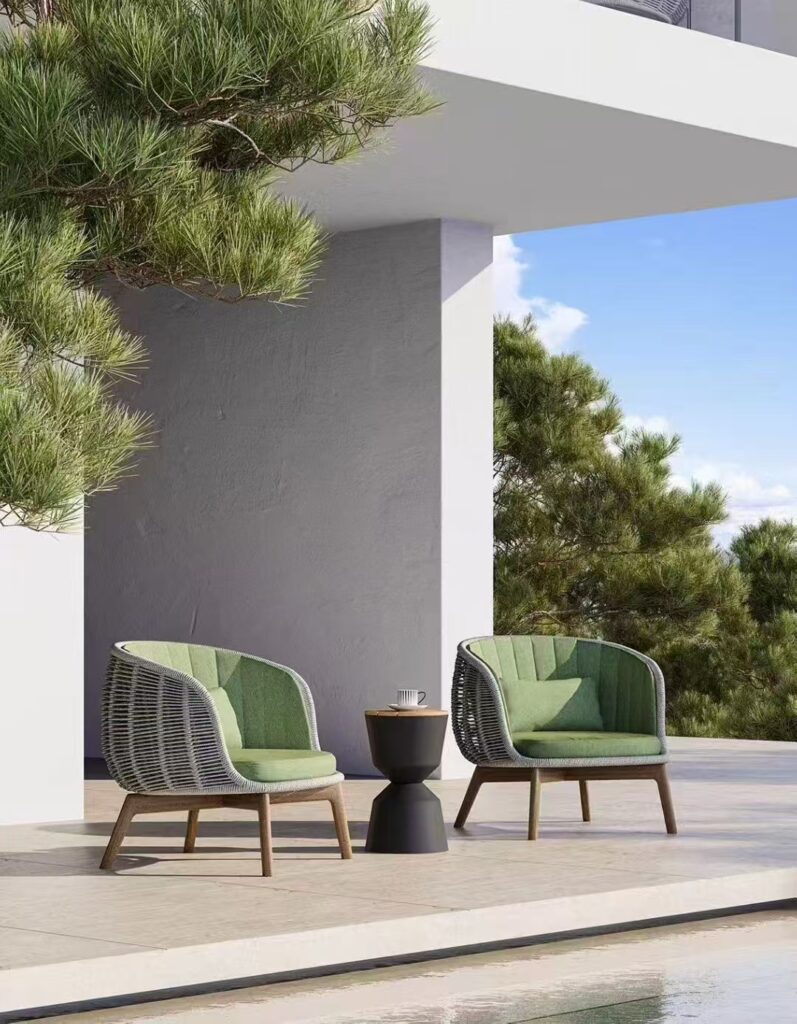 outdoor chair and table